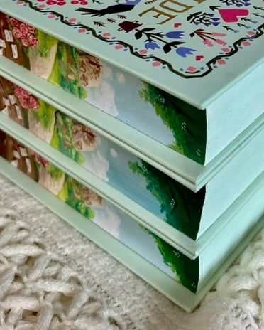 📖 Hand-Painted Edges 'Pride and Prejudice' by Jane Austen – Cottagecore Edition with Love Letters & Roses 🌹✨