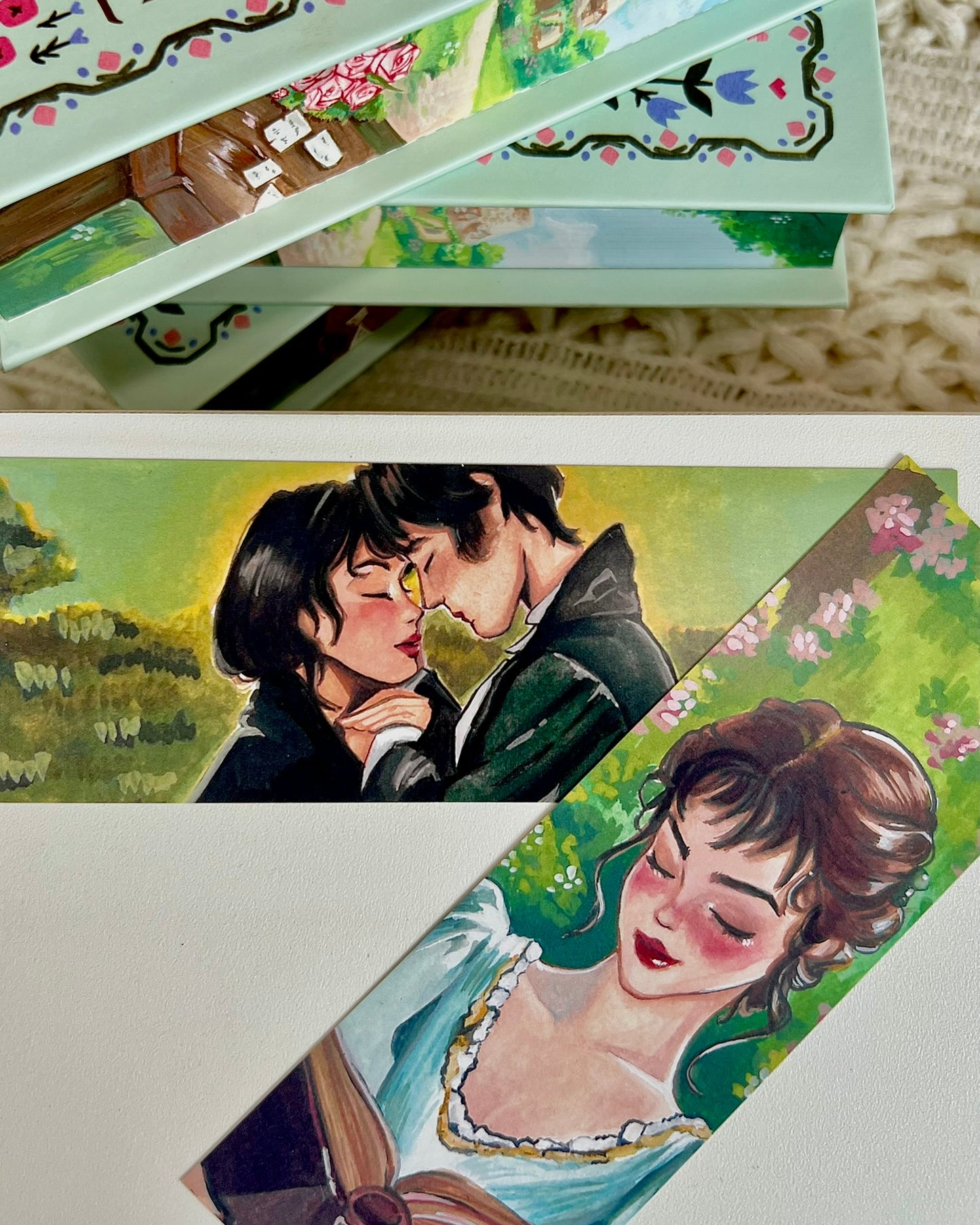 📖 Hand-Painted Edges 'Pride and Prejudice' by Jane Austen – Cottagecore Edition with Love Letters & Roses 🌹✨