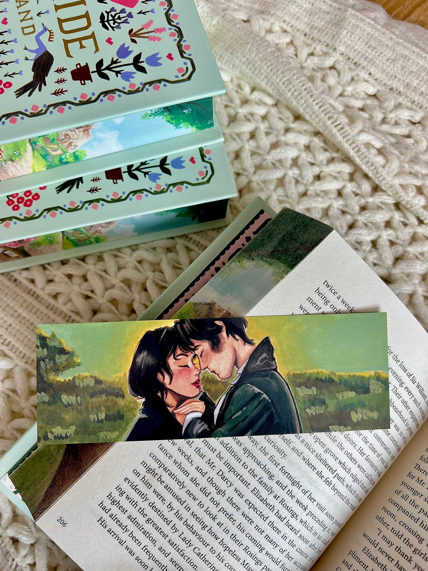 📖 Hand-Painted Edges 'Pride and Prejudice' by Jane Austen – Cottagecore Edition with Love Letters & Roses 🌹✨
