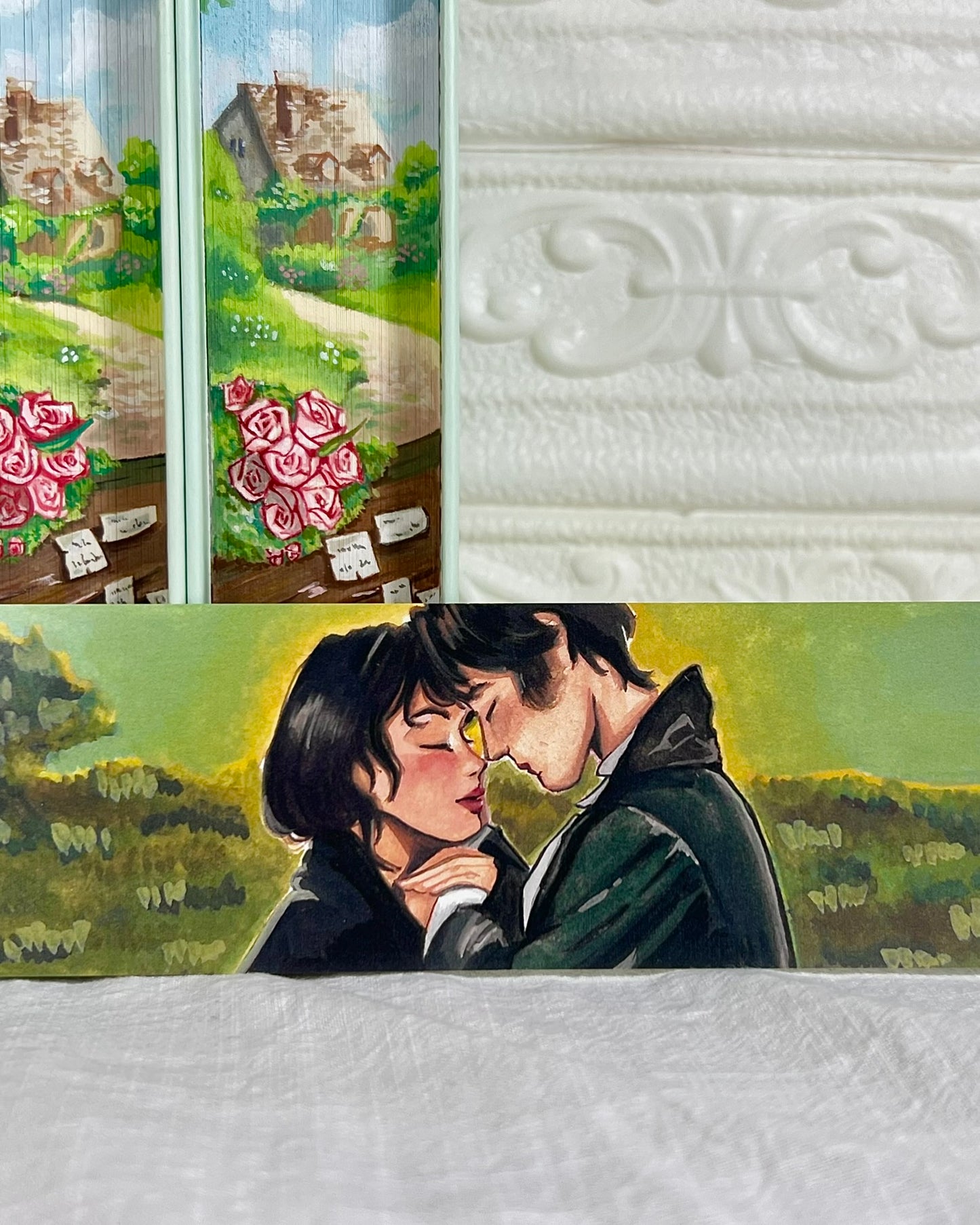 📖 Hand-Painted Edges 'Pride and Prejudice' by Jane Austen – Cottagecore Edition with Love Letters & Roses 🌹✨