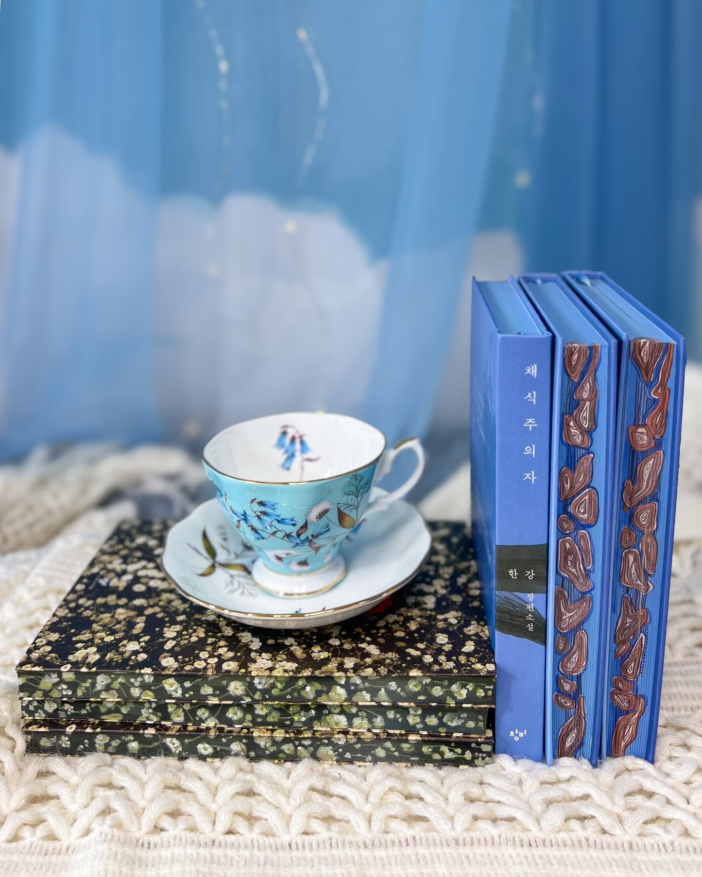 🏅Hand-Painted Edges Han Kang Set ('The Vegetarian' & 'Human Acts') - Quiet Bloom Editions🌿