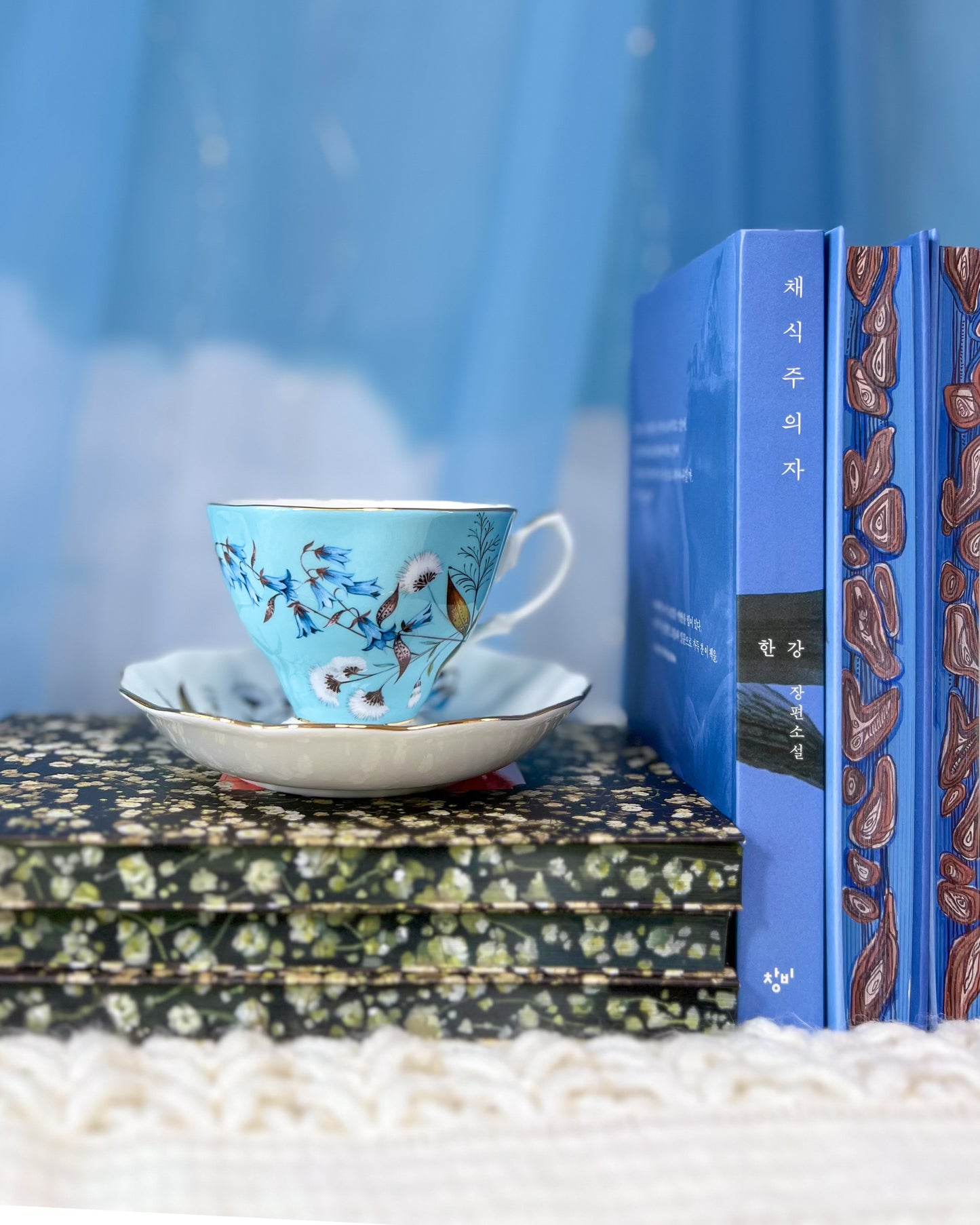 🏅Hand-Painted Edges Han Kang Set ('The Vegetarian' & 'Human Acts') - Quiet Bloom Editions🌿