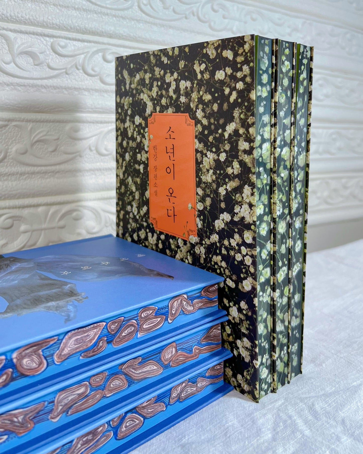🏅Hand-Painted Edges Han Kang Set ('The Vegetarian' & 'Human Acts') - Quiet Bloom Editions🌿