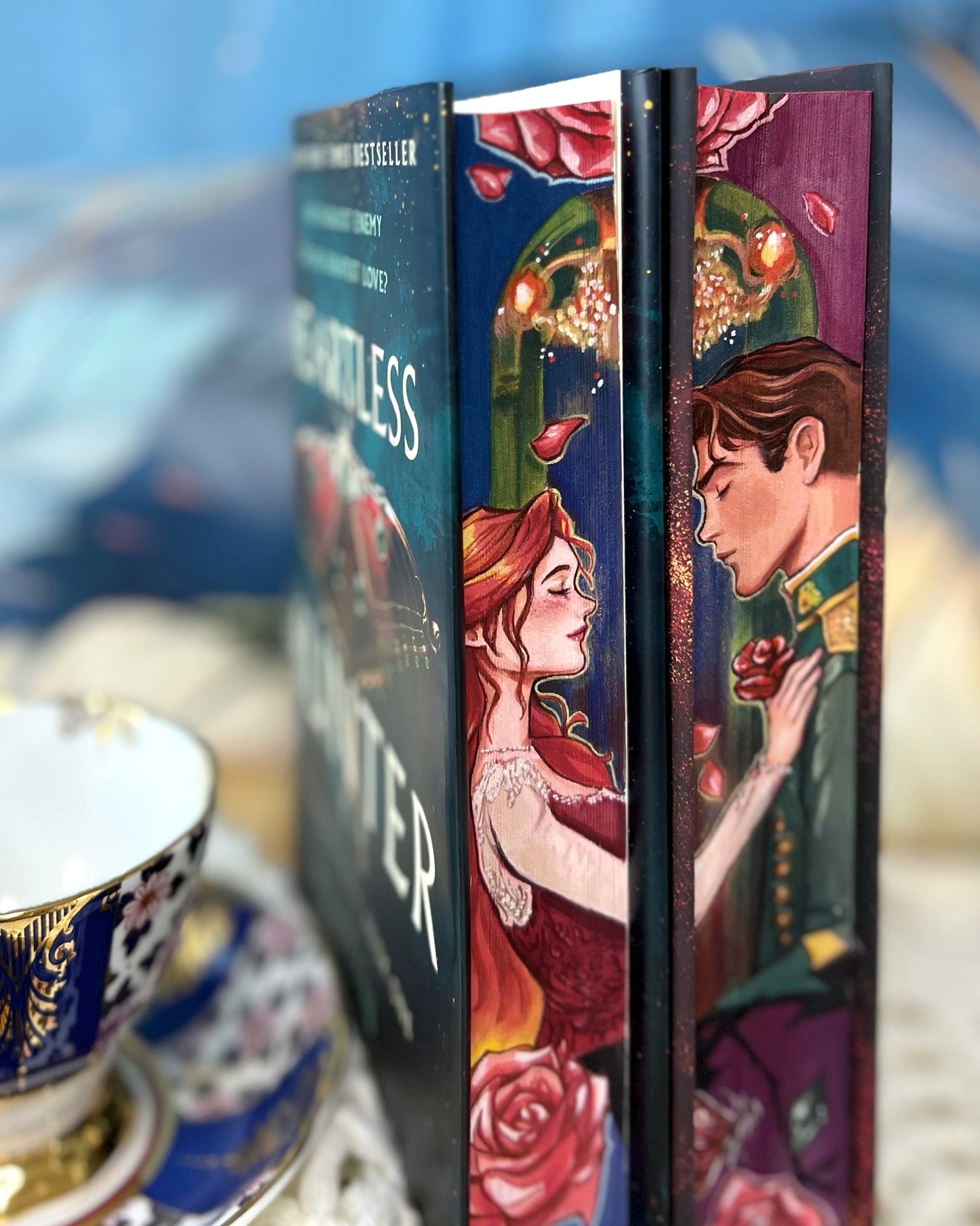 🦋Hand-Painted Edges The Crimson Moth Duology Set ('Heartless Hunter' & 'Rebel Witch' by Kristen Ciccarelli) - Ballroom of Thorns Edition🌹