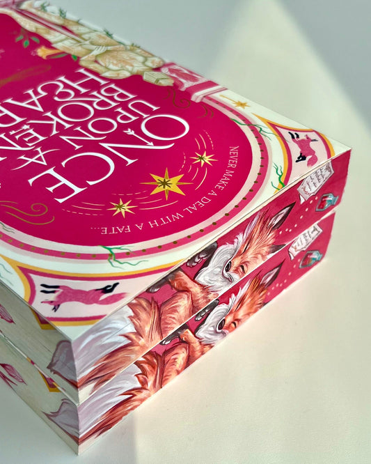 🦊Hand-Painted Edges 'Once Upon a Broken Heart' by Stephanie Garber - Heartwish Edition🪽🩷