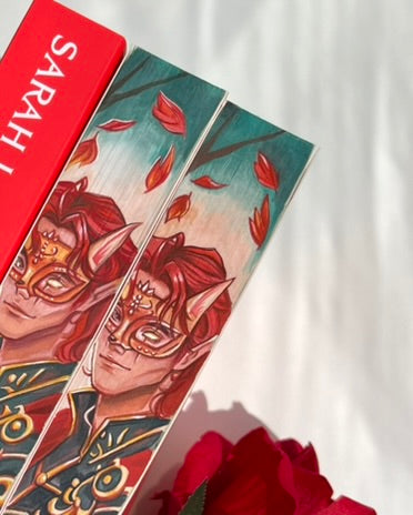 🥀Hand-Painted Edges 'A Court of Thorns and Roses' by Sarah J. Maas - Masked Warrior Edition🦊✨