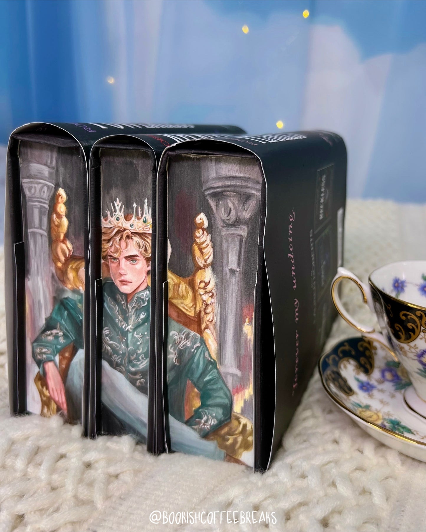 [PREORDER] Hand-Painted Edges Powerless Trilogy by Lauren Roberts - Forget Me Not Edition🪻
