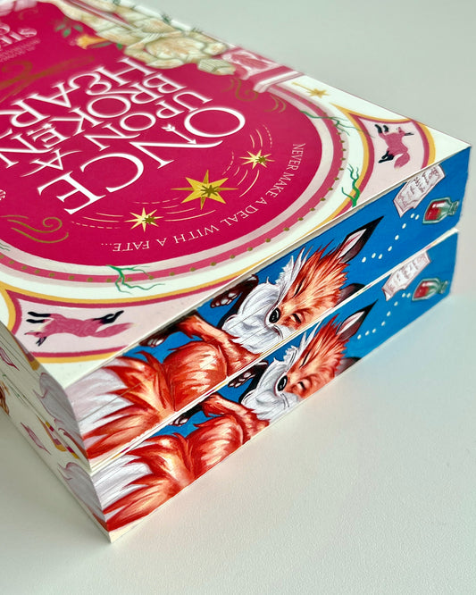 👑Hand-Painted Edges 'Once Upon a Broken Heart' by Stephanie Garber - Blood Tears Edition⚔️🍎