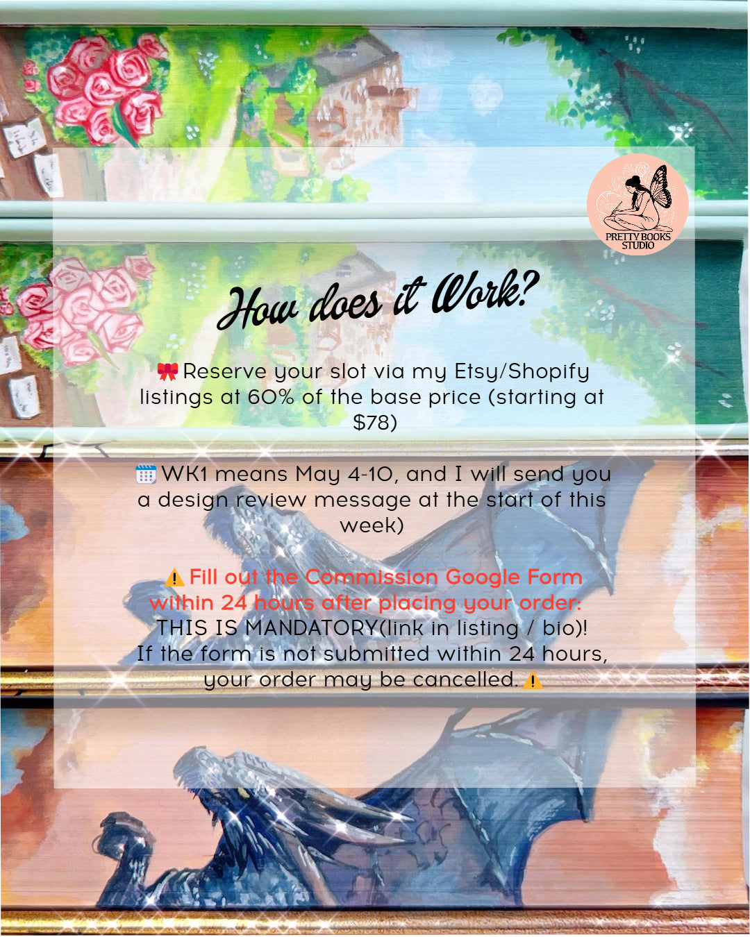 Fore-Edge Painting Commission May 2025 - Custom Hand-Painted Book | Please READ DESCRIPTION🎀🖌️