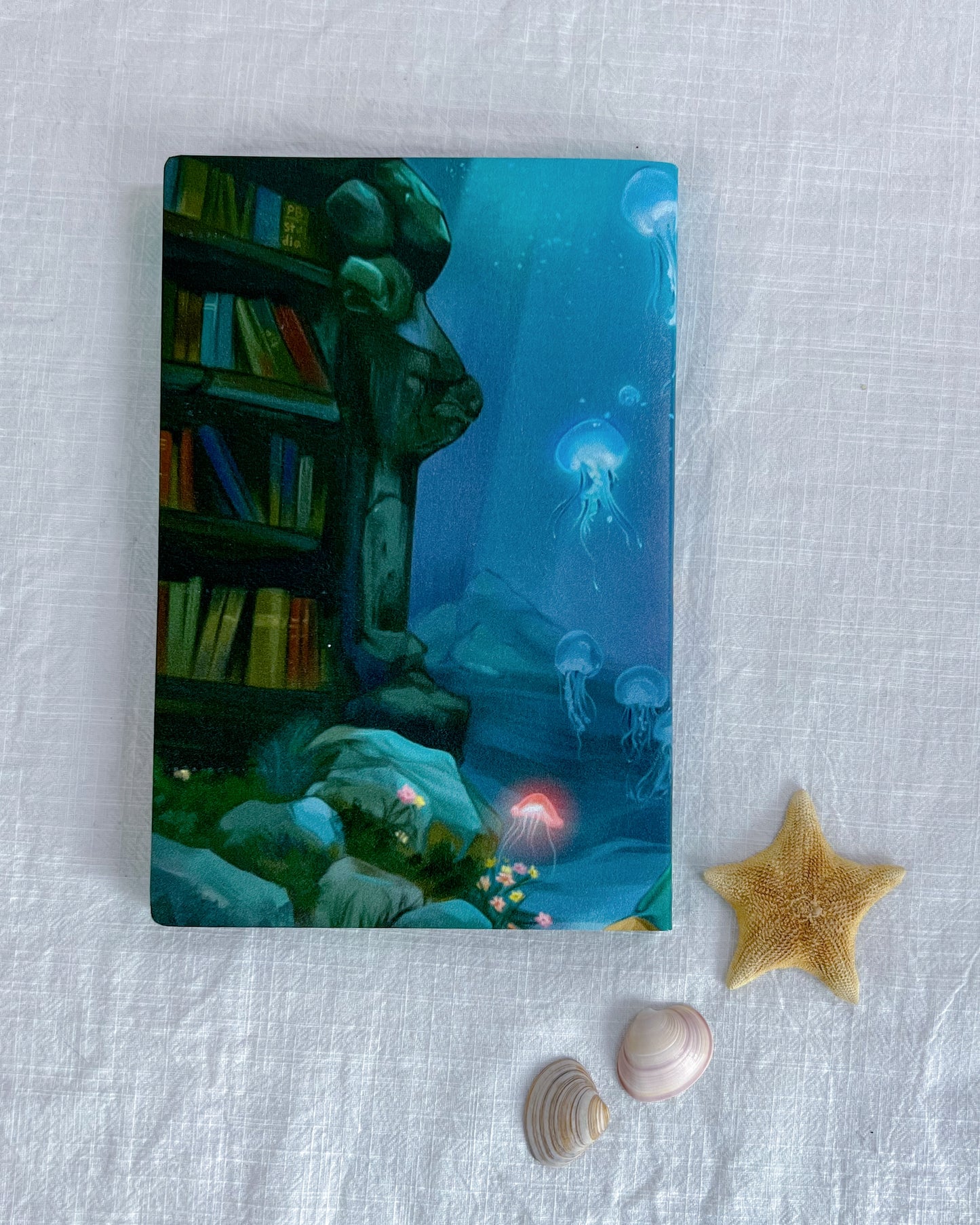 🧜‍♀️Tales Beneath the Tides – Bookmark & Sprayed-Edges Notebook Set🐚