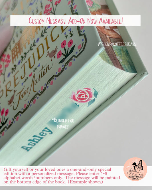 💌Pride & Prejudice by Jane Austen Custom Edition with Illustrated Edges + Personalized Message🌹
