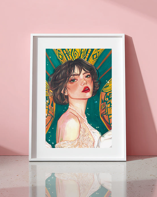 🌟 Golden Girl – Postcard / Mini Art Print